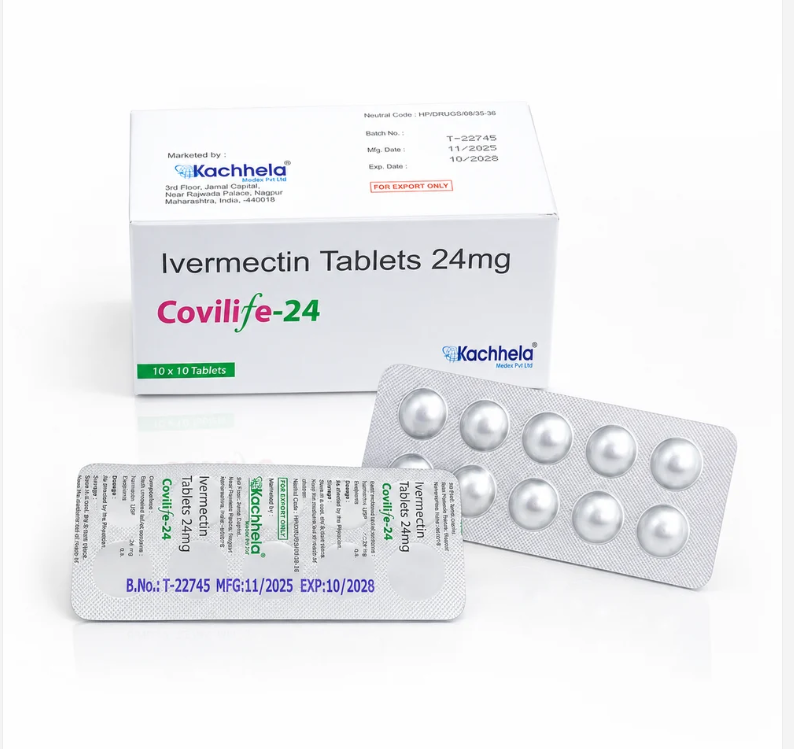 Covilife-24 Ivermectin Tablets 24mg box and blister packs