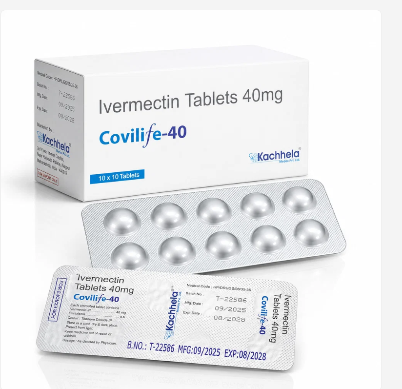 Covilife-40 Ivermectin Tablets 40mg box and blister packs