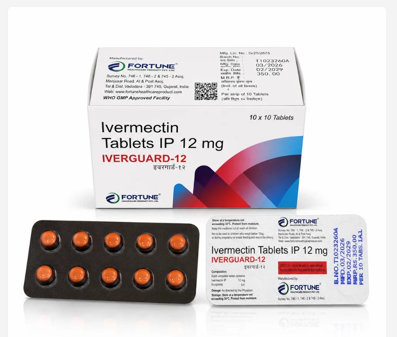Iverguard-12 Ivermectin Tablets IP 12mg box and blister pack