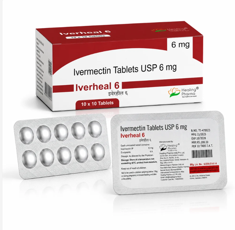 Iverheal 6 Ivermectin Tablets USP 6mg box and blister pack